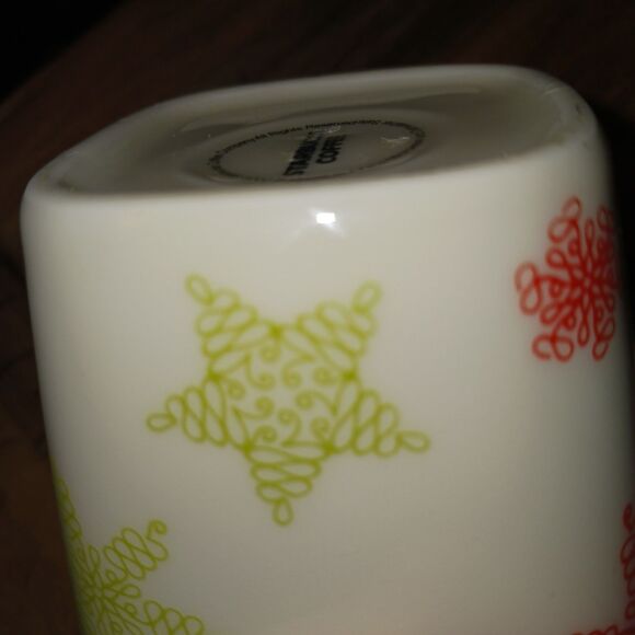 2005 Starbucks Holiday Cup Stars & Snowflakes Ceramic Christmas Coffee Tea 2PC - Picture 11 of 13